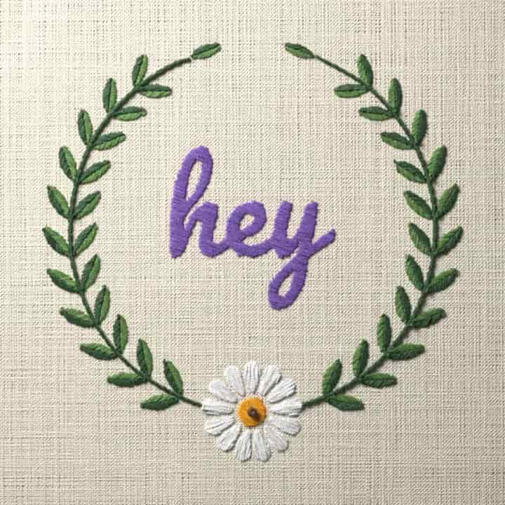 Hey: preview of the stitched design
