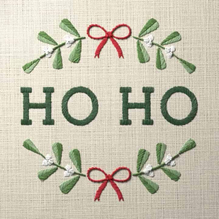 Ho ho: preview of the stitched design