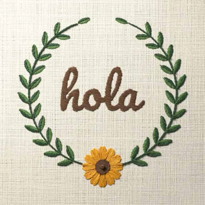 Hola: preview of the stitched design