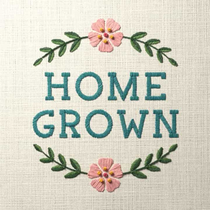 Home grown: preview of the stitched design