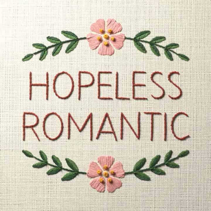 Hopeless romantic: preview of the stitched design