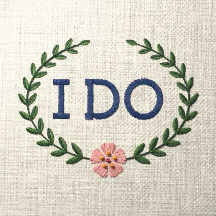 I do: preview of the stitched design