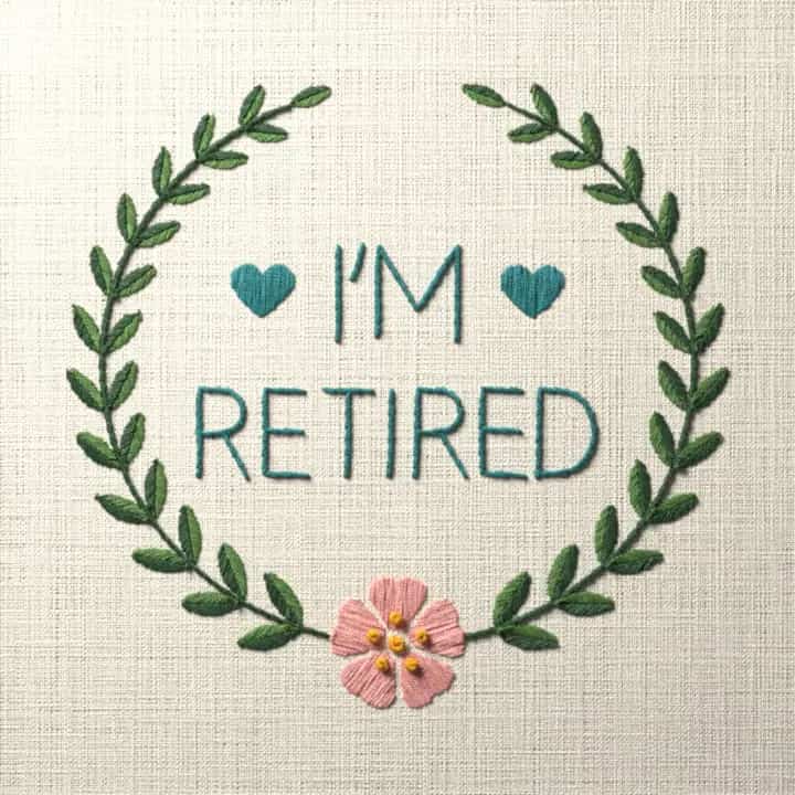 I’m retired: preview of the stitched design