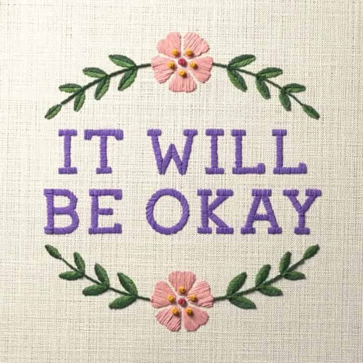 It will be okay: preview of the stitched design