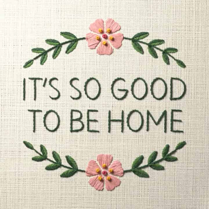 It’s so good to be home: preview of the stitched design