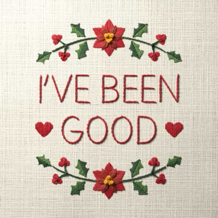 I’ve been good: preview of the stitched design
