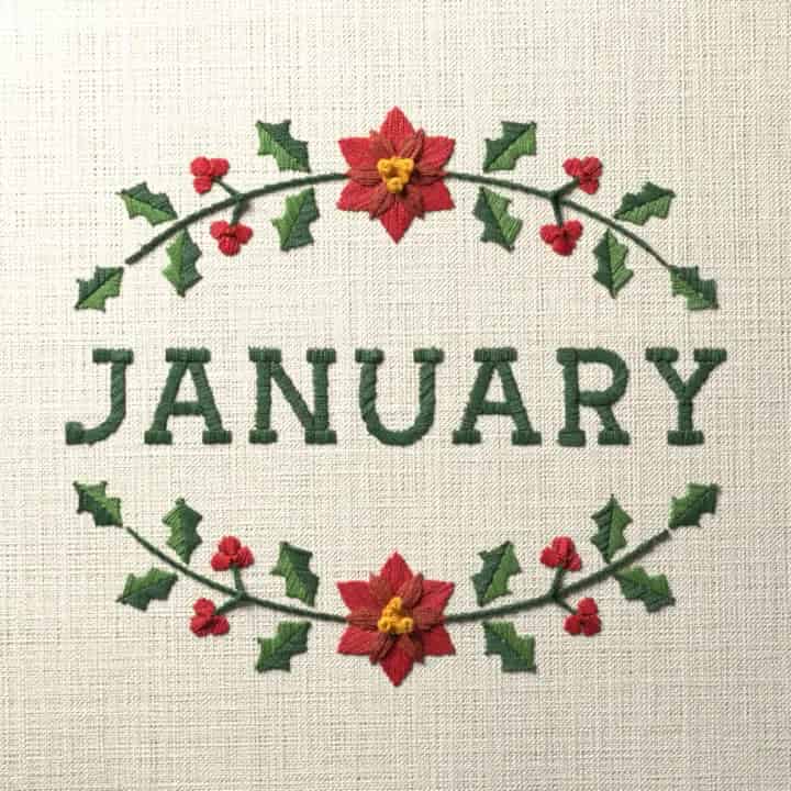 January: preview of the stitched design