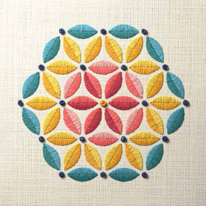 Joseph’s coat quilt: preview of the stitched design