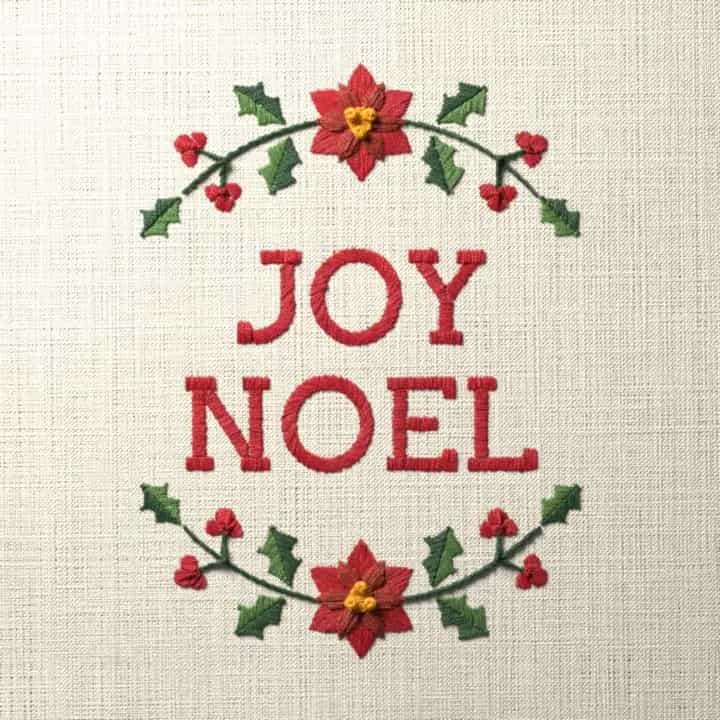 Joy Noel: preview of the stitched design