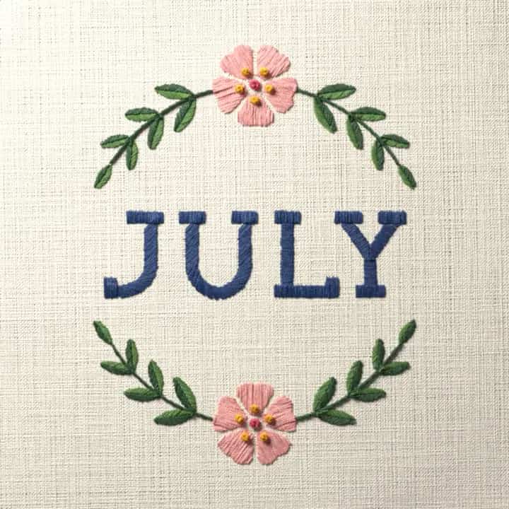 July: preview of the stitched design