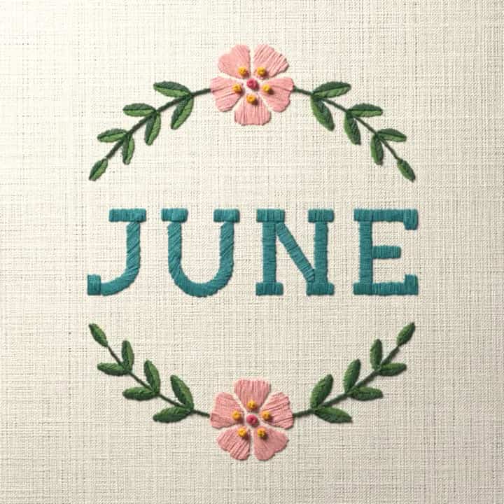 June in laurel: preview of the stitched design