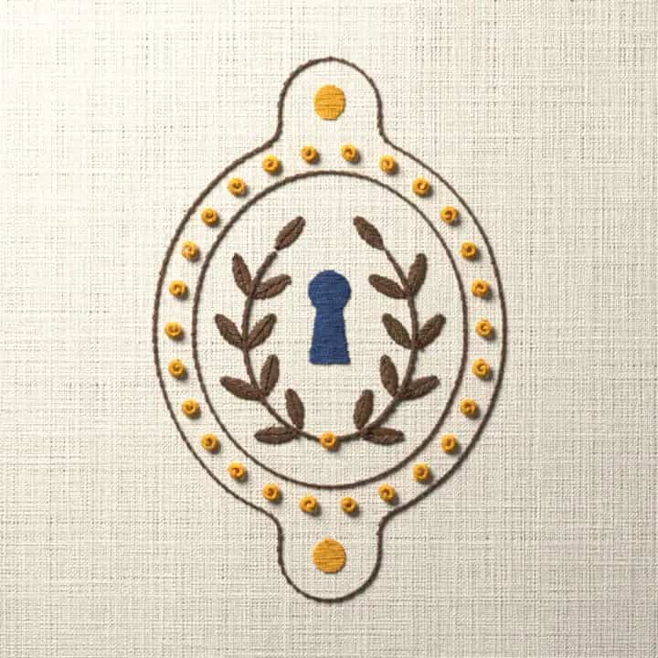 Keyhole plate: preview of the stitched design