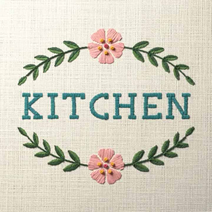 Kitchen: preview of the stitched design
