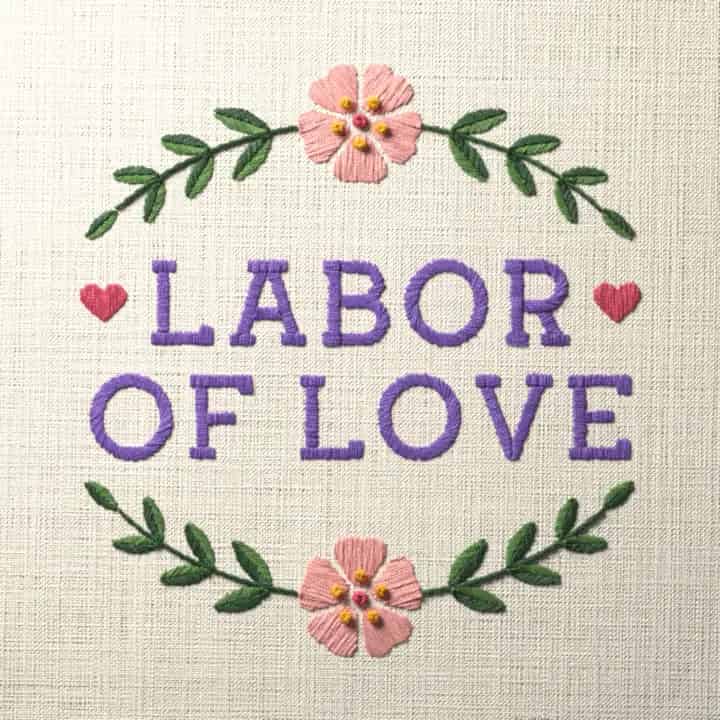 Labor of love: preview of the stitched design