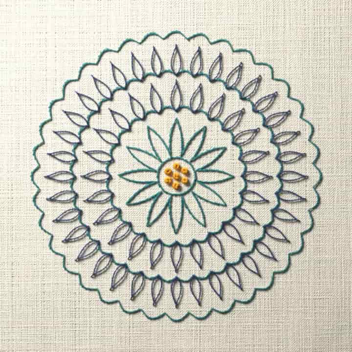 Lace doily mandala: preview of the stitched design