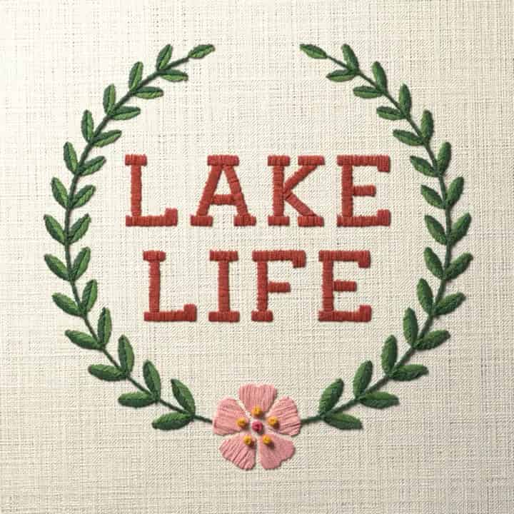 Lake life: preview of the stitched design