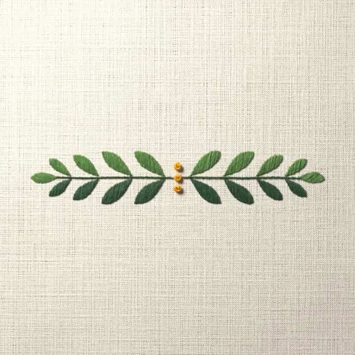 Laurel leaf edging: preview of the stitched design