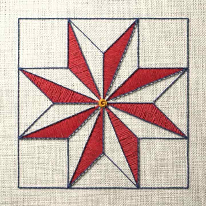 LeMoyne star block: preview of the stitched design