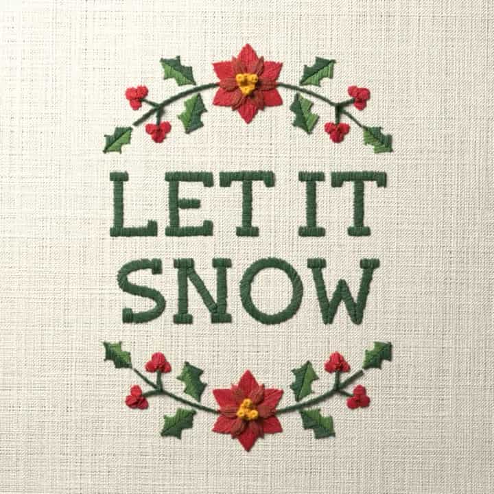 Let it snow: preview of the stitched design