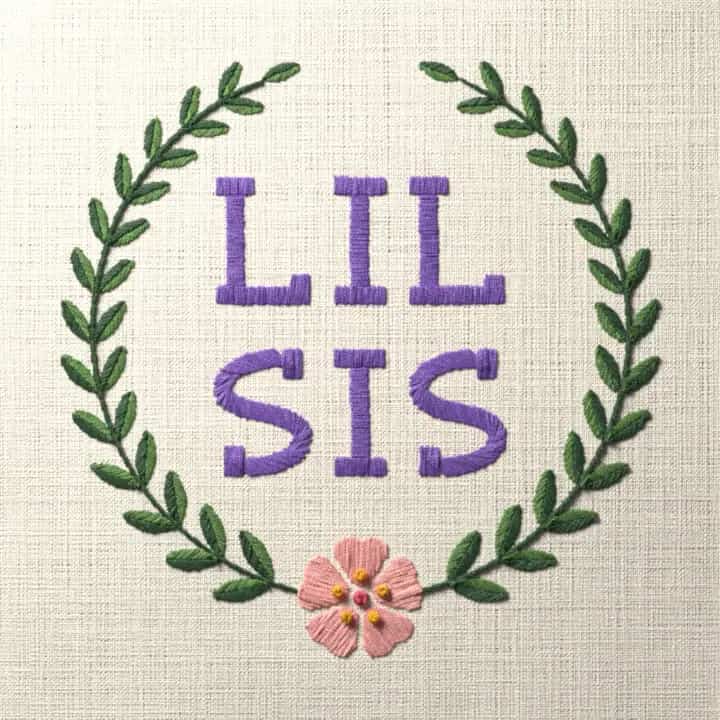 Lil sis: preview of the stitched design