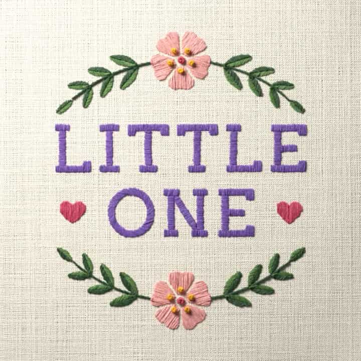 Little one: preview of the stitched design