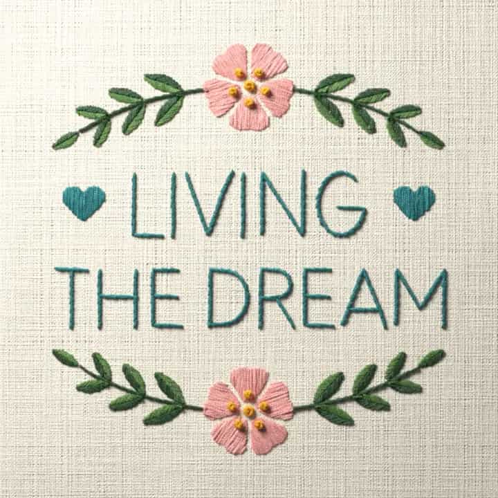 Living the dream: preview of the stitched design