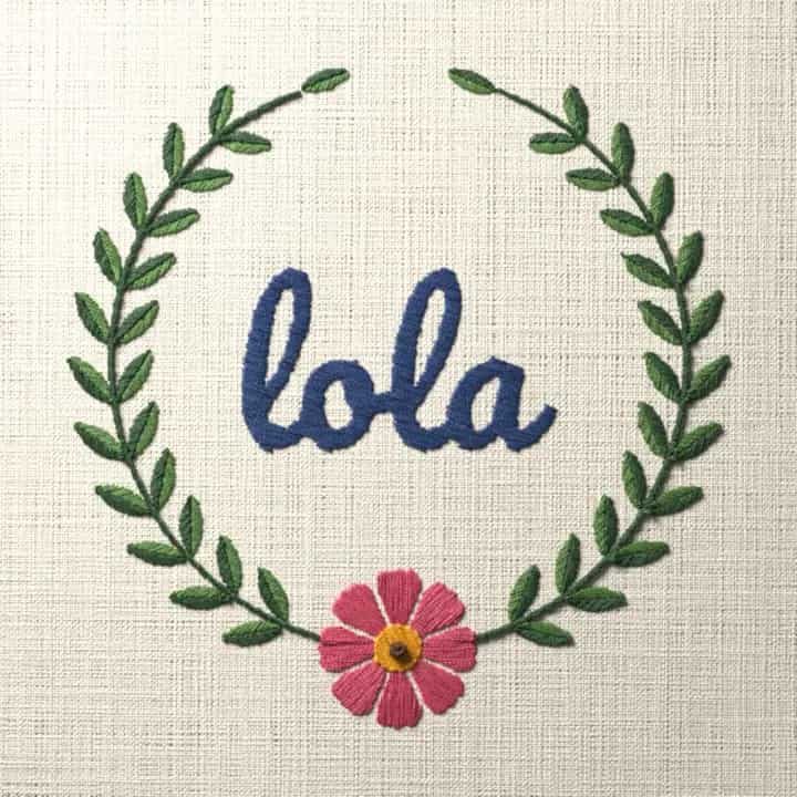 Lola: preview of the stitched design