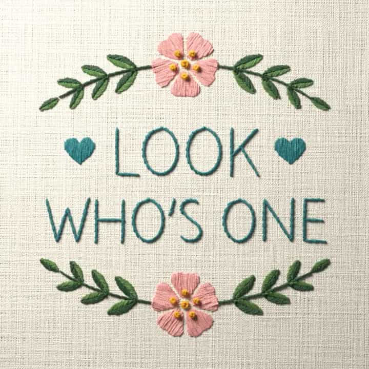 Look who’s one: preview of the stitched design