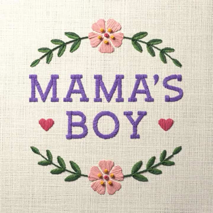 Mama’s boy: preview of the stitched design