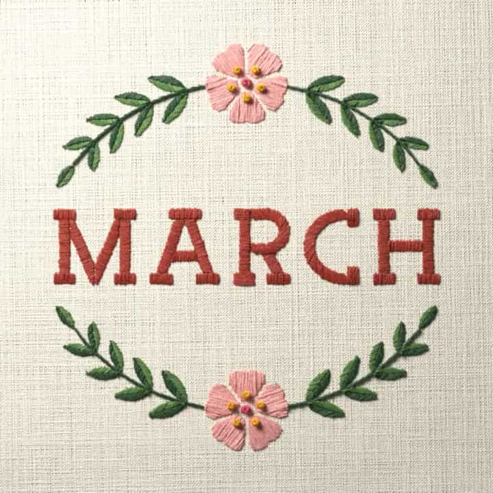 March: preview of the stitched design