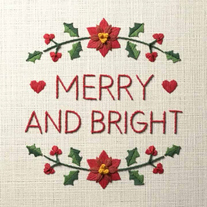 Merry and bright: preview of the stitched design