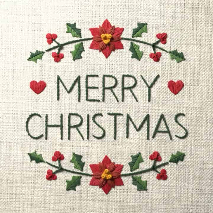 Merry Christmas: preview of the stitched design