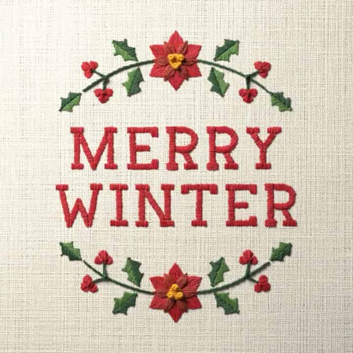 Merry winter: preview of the stitched design