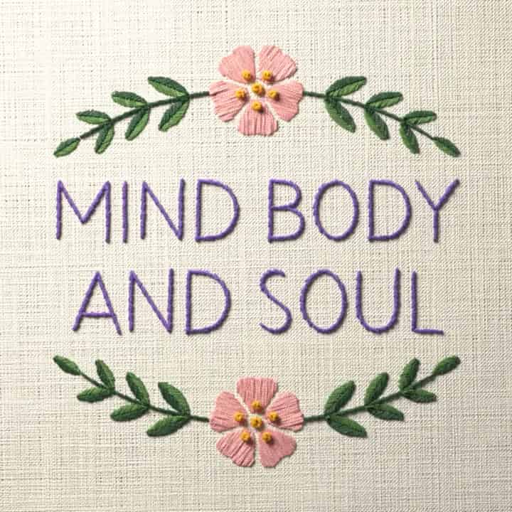 Mind body and soul: preview of the stitched design