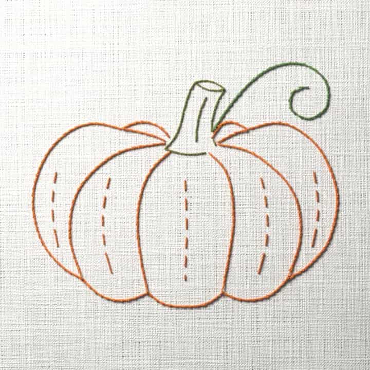 Mini pumpkin: preview of the stitched design