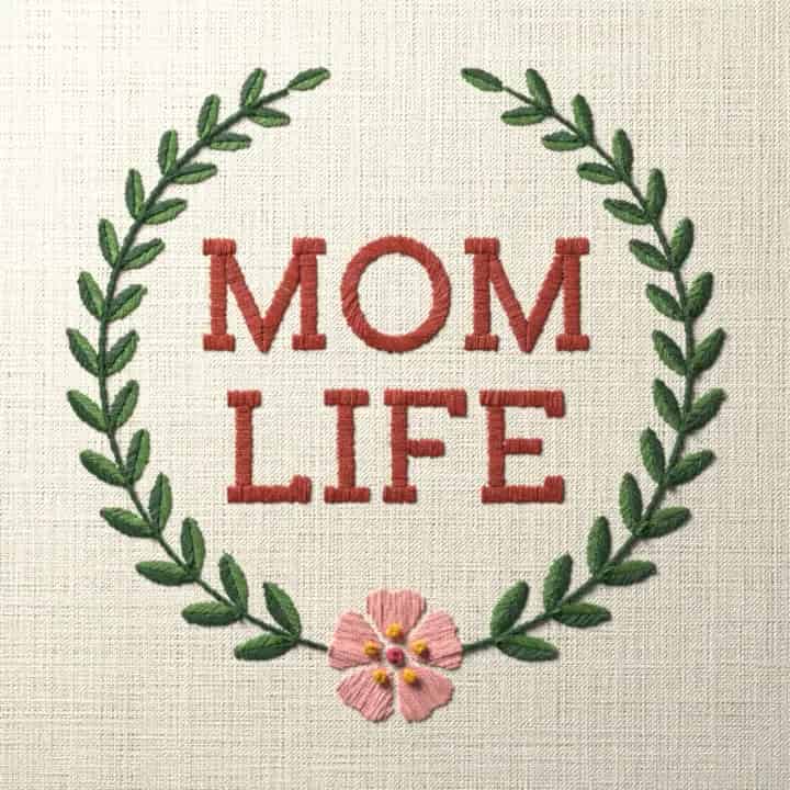 Mom life: preview of the stitched design
