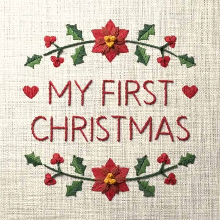 My first Christmas: preview of the stitched design