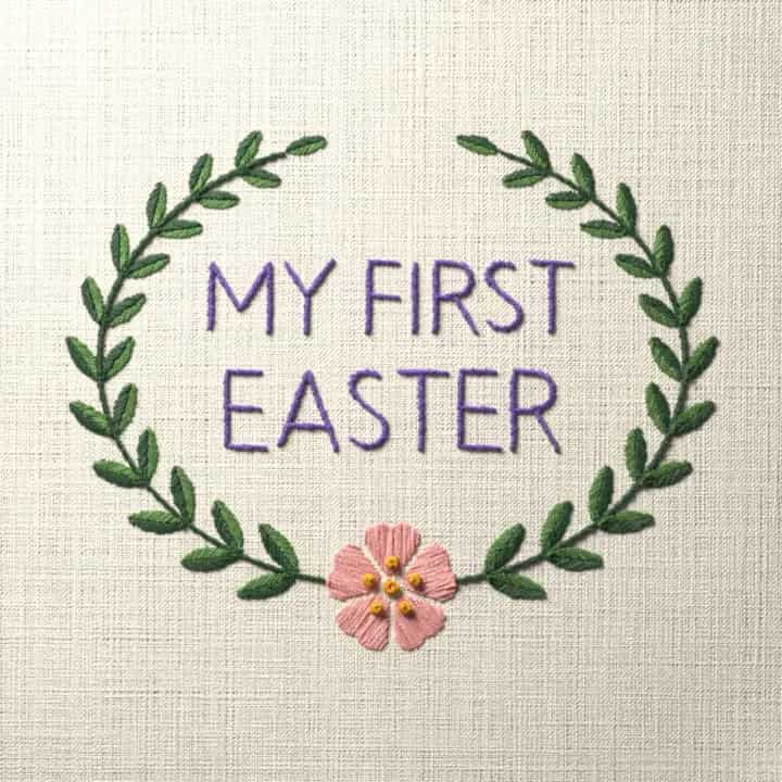 My first Easter: preview of the stitched design