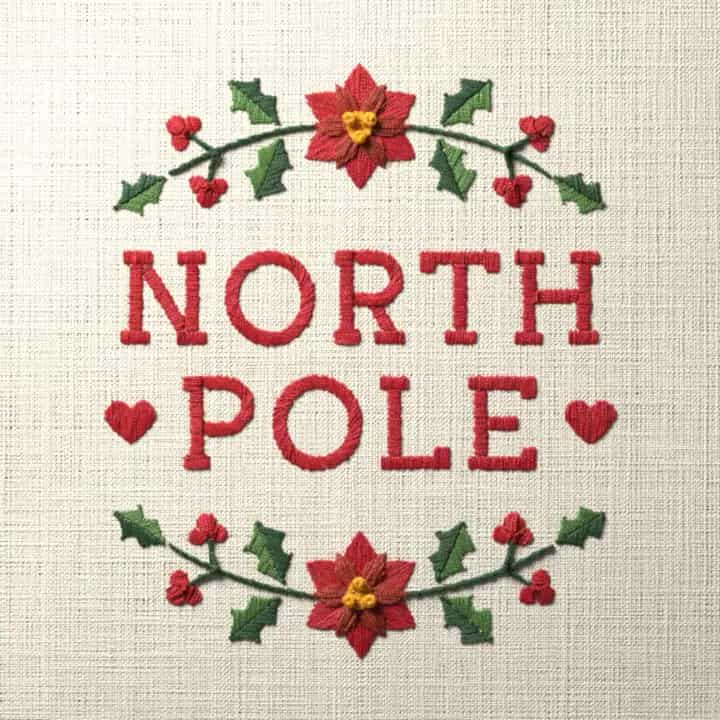 North Pole: preview of the stitched design