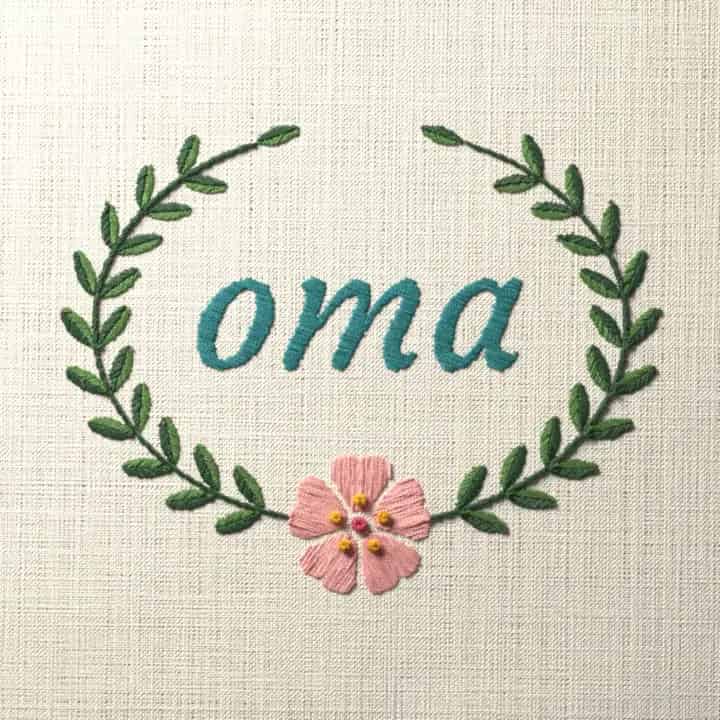 Oma: preview of the stitched design