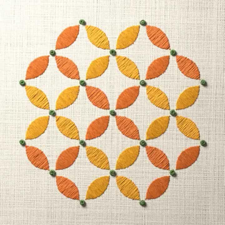 Orange peel quilt: preview of the stitched design