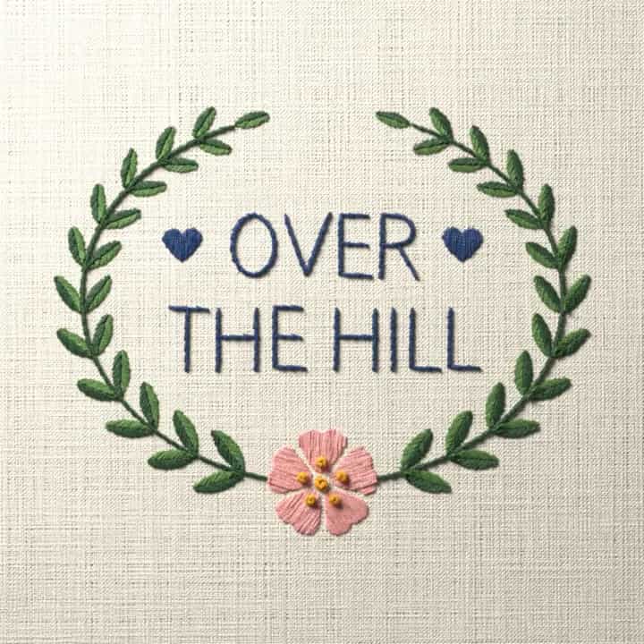 Over the hill: preview of the stitched design