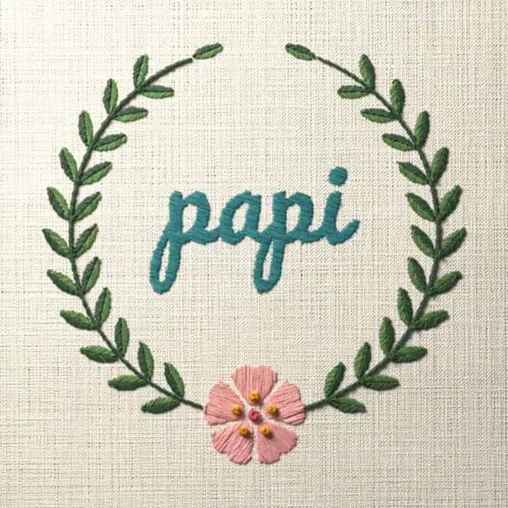 Papi: preview of the stitched design