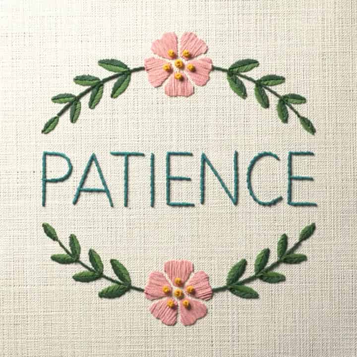 Patience: preview of the stitched design