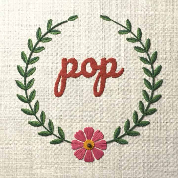 Pop: preview of the stitched design