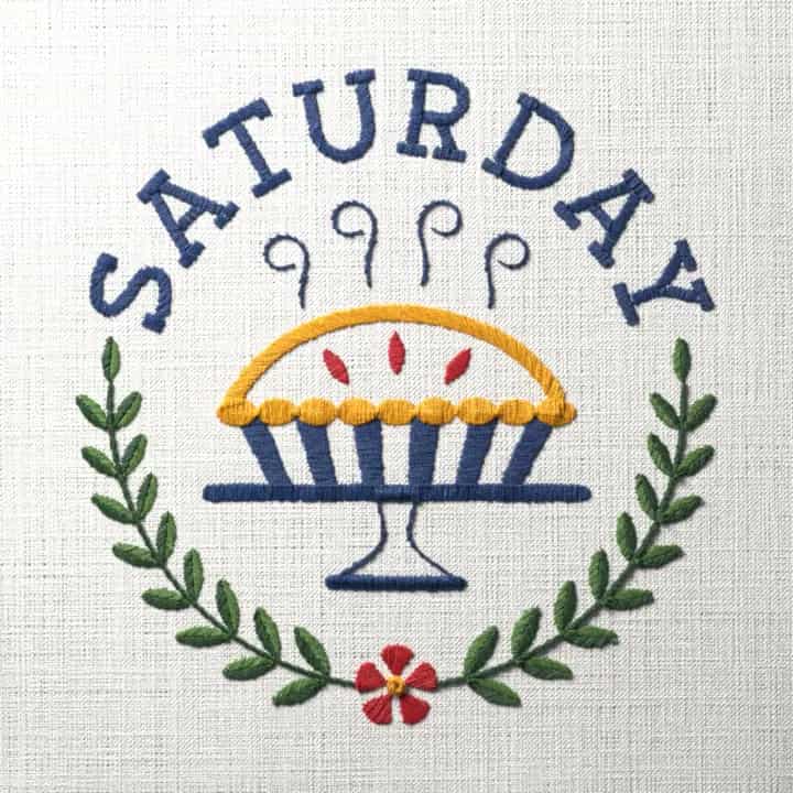 Saturday baking day: preview of the stitched design