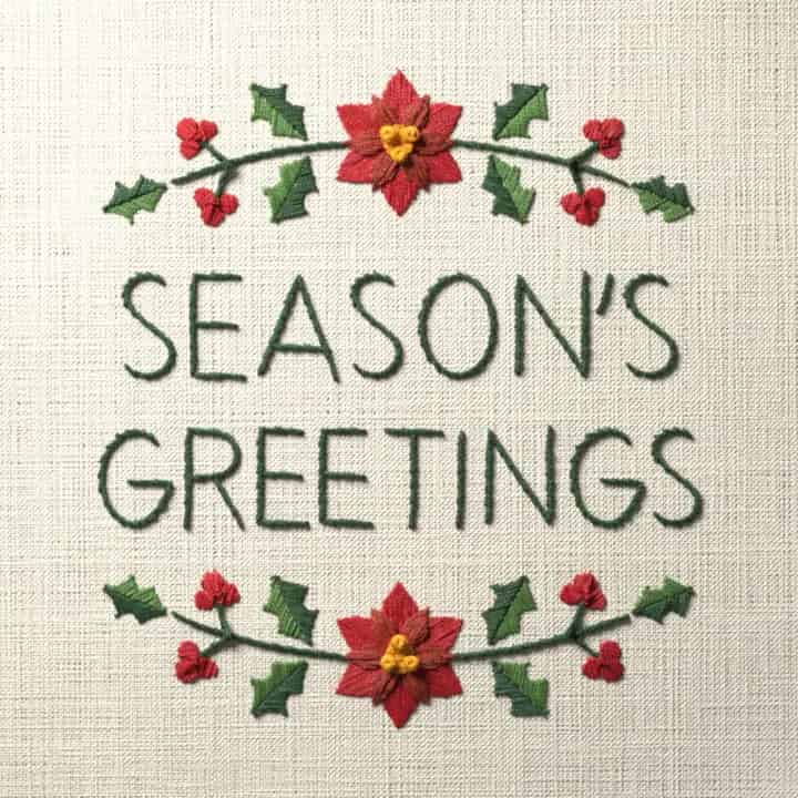 Season’s greetings: preview of the stitched design