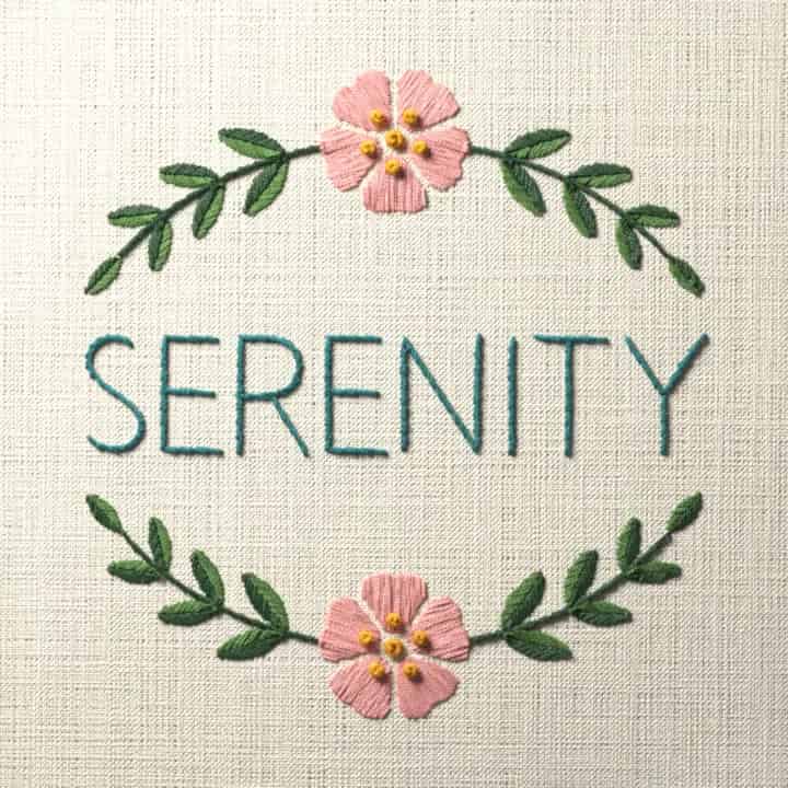 Serenity: preview of the stitched design