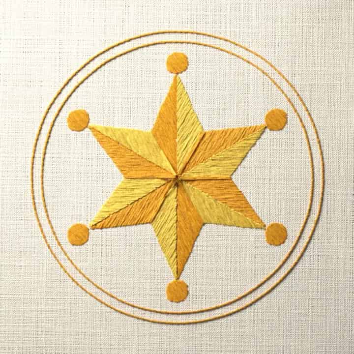 Sheriff star badge: preview of the stitched design