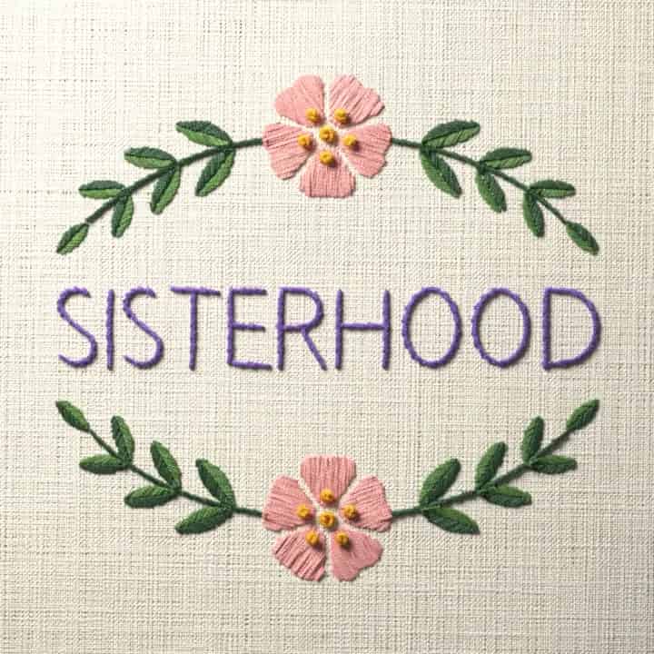 Sisterhood: preview of the stitched design